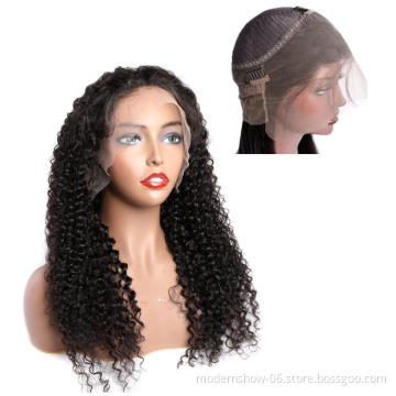 100 Cuticle Aligned Hair Lace Wig,Curly Wave 360 Degree Lace Frontal Wigs Human Hair